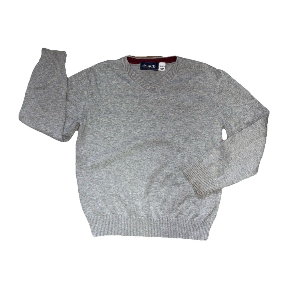 Boys Gray Long Sleeve Pullover Sweater Children’s Place Medium 7/8